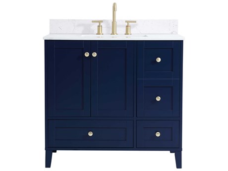 Elegant Lighting Sommerville Blue 36" Vanity with Backsplash