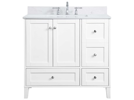 Elegant Lighting Sommerville White 36" Vanity with Backsplash