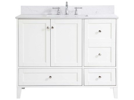 Elegant Lighting Sommerville White 42" Vanity with Backsplash
