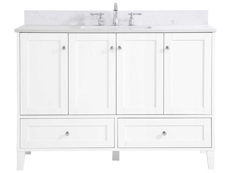 Elegant Lighting Sommerville White 48" Vanity with Backsplash