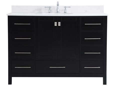 Elegant Lighting Irene Black 48" Vanity with Backsplash