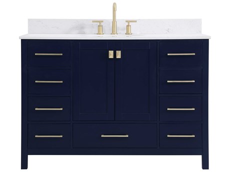 Elegant Lighting Irene Blue 48" Vanity with Backsplash
