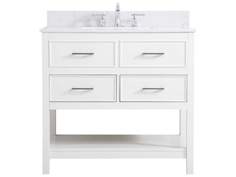 Elegant Lighting Sinclaire White 36" Vanity with Backsplash