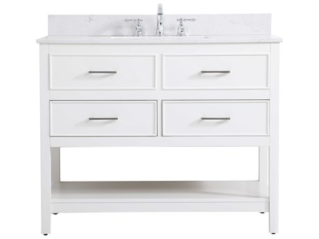 Elegant Lighting Sinclaire White 42" Vanity with Backsplash