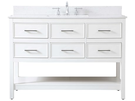 Elegant Lighting Sinclaire White 48" Vanity with Backsplash
