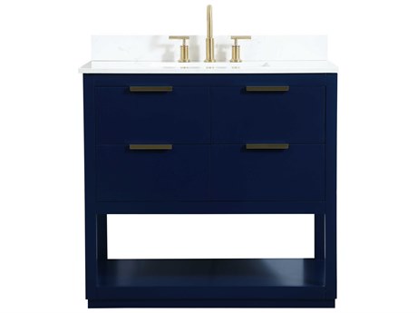 Elegant Lighting Larkin Blue 36" Vanity with Backsplash