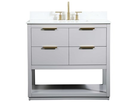 Elegant Lighting Larkin Grey 36" Vanity with Backsplash
