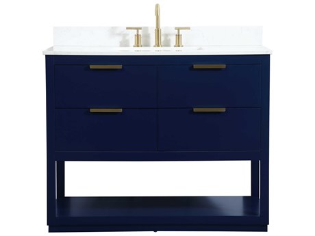 Elegant Lighting Larkin Blue 42" Vanity with Backsplash
