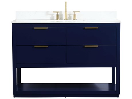 Elegant Lighting Larkin Blue 48" Vanity with Backsplash