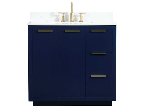 Elegant Lighting Blake Blue 36" Vanity with Backsplash