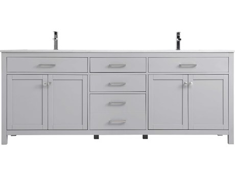Elegant Lighting Lewis 84" Grey Vanity