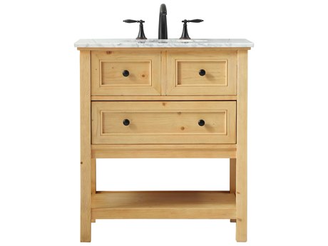 Elegant Lighting Metropolis Natural Wood 30" Vanity