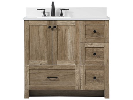 Elegant Lighting Soma Natural Oak 36" Vanity with Backsplash