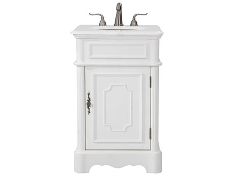 Elegant Lighting Retro Antique White 21" Vanity with Ivory White Quartz Countertop