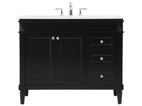 Elegant Lighting Bennett Black / Brushed Nickel 42" Vanity