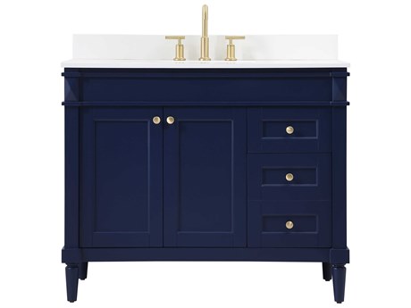 Elegant Lighting Bennett Blue / Gold 42" Vanity with Backsplash