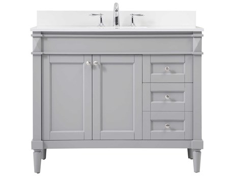 Elegant Lighting Bennett Grey / Brushed Nickel 42" Vanity with Backsplash