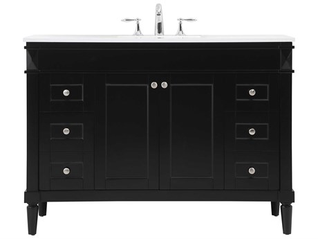 Elegant Lighting Bennett Black / Brushed Nickel 48" Vanity