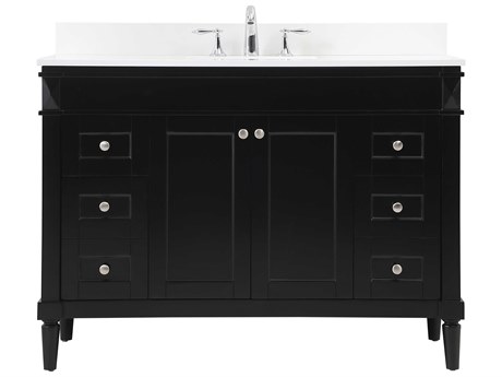 Elegant Lighting Bennett Black / Brushed Nickel 48" Vanity with Backsplash