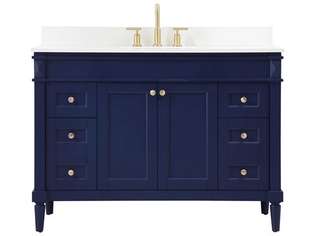 Elegant Lighting Bennett Blue / Gold 48" Vanity with Backsplash