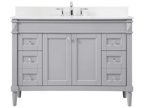Elegant Lighting Bennett Grey / Brushed Nickel 48" Vanity with Backsplash