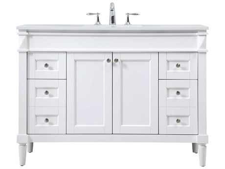 Elegant Lighting Bennett White / Brushed Nickel 48" Vanity
