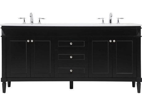 Elegant Lighting Bennett Black / Brushed Nickel 72" Vanity