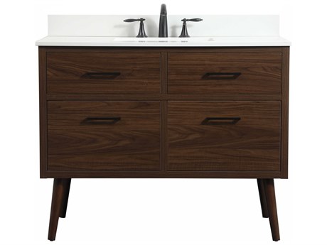 Elegant Lighting Boise Walnut 42" Vanity with Backsplash
