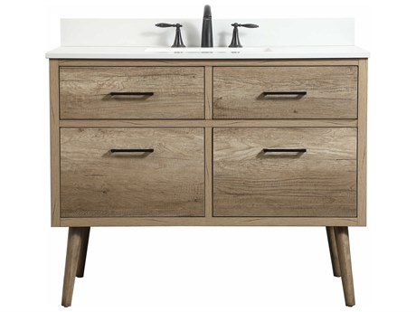 Elegant Lighting Boise Natural Oak 42" Vanity with Backsplash