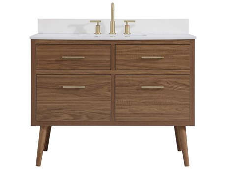 Elegant Lighting Boise Walnut Brown 42" Vanity with Backsplash