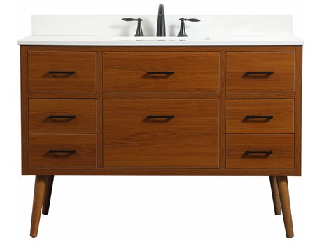 Elegant Lighting Boise Teak 48" Vanity with Backsplash