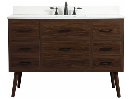Elegant Lighting Boise Walnut 48" Vanity with Backsplash