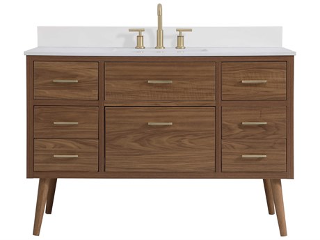 Elegant Lighting Boise Walnut Brown 42" Vanity with Backsplash