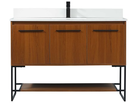 Elegant Lighting Sloane Teak 48" Vanity with Backsplash