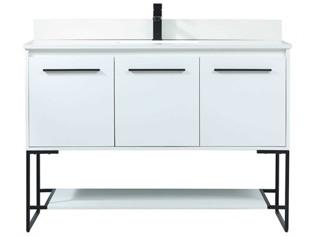 Elegant Lighting Sloane White 48" Vanity with Backsplash