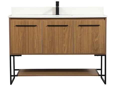 Elegant Lighting Sloane Walnut Brown 48" Vanity with Backsplash