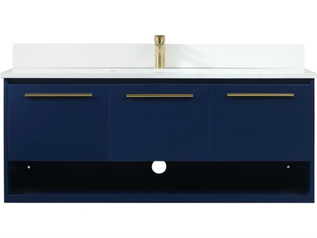 Elegant Lighting Roman Blue 48" Vanity with Backsplash