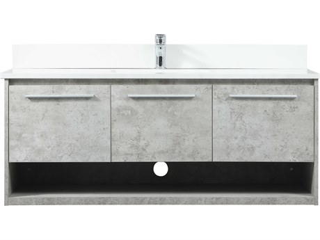 Elegant Lighting Roman Concrete Grey 48" Vanity with Backsplash
