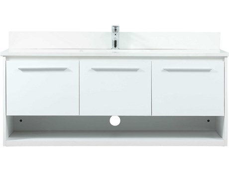 Elegant Lighting Roman White 48" Vanity with Backsplash