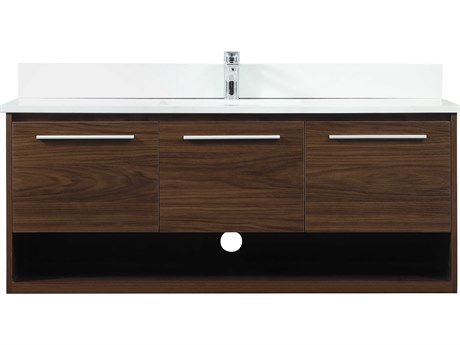 Elegant Lighting Roman Walnut 48" Vanity with Backsplash