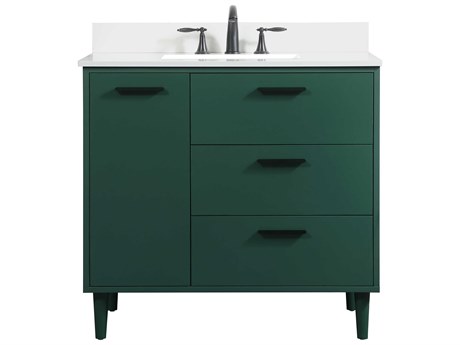 Elegant Lighting Baldwin Green 36" Vanity with Backsplash