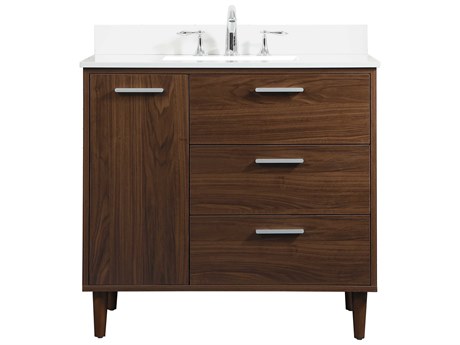 Elegant Lighting Baldwin Walnut 36" Vanity with Backsplash