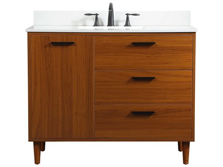 Elegant Lighting Baldwin Teak 42" Vanity with Backsplash