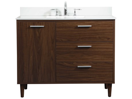 Elegant Lighting Baldwin Walnut 42" Vanity with Backsplash