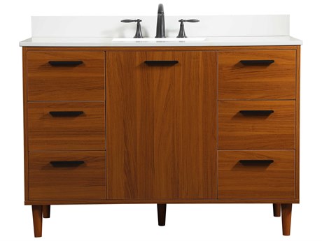 Elegant Lighting Baldwin Teak 48" Vanity with Backsplash