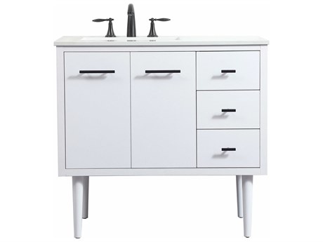 Elegant Lighting Cyrus White 36" Vanity