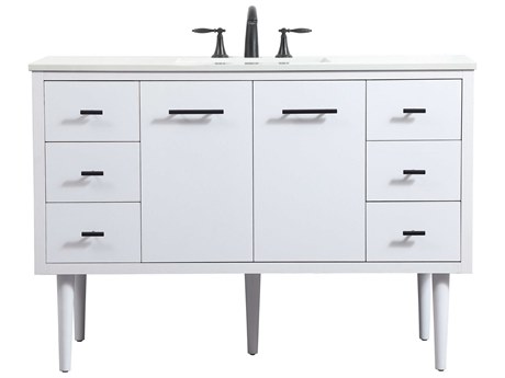 Elegant Lighting Cyrus White 48" Vanity