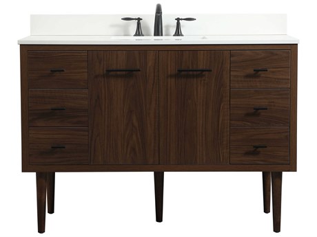 Elegant Lighting Cyrus Walnut 48" Vanity with Backsplash