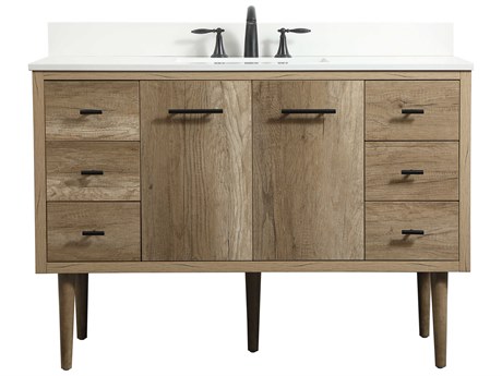 Elegant Lighting Cyrus Natural Oak 48" Vanity with Backsplash
