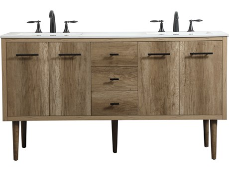 Elegant Lighting Cyrus Natural Oak 60" Vanity